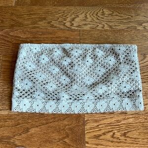 Aerie medium tan bandeau lace overlay top with shelf bra